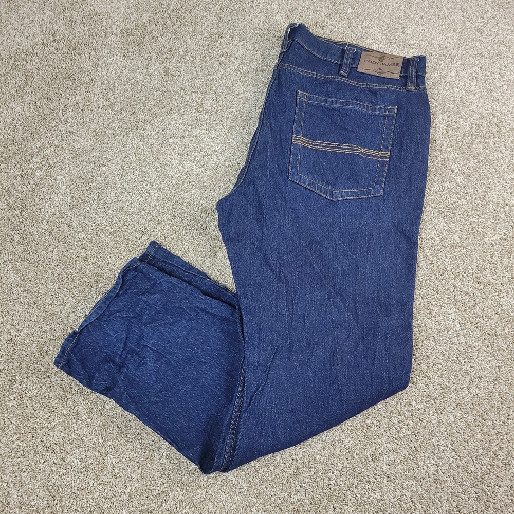 Cody James Mens 42x32 Blue Denim Stretch Jeans Dark Wash 5 Pocket